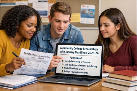 Community College Scholarships with January Deadlines 2025–26