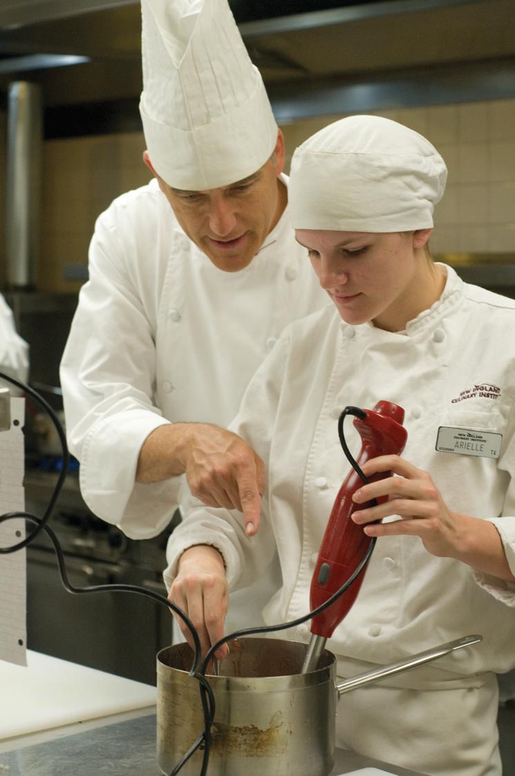 New England Culinary Institute Photo - Chef John Barton with a NECI student.